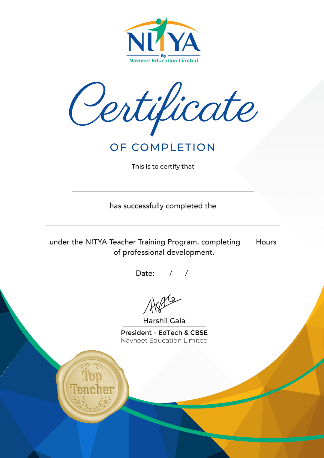 NITYA Certification